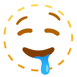 drooling face and dotted line face