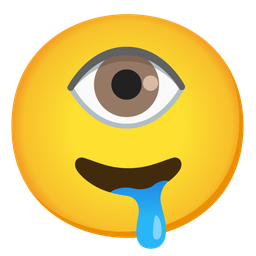 drooling face and eye