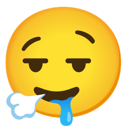 drooling face and face exhaling