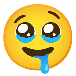 drooling face and face holding back tears