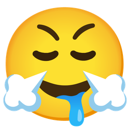 drooling face and face with steam from nose