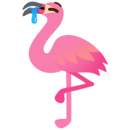 drooling face and flamingo