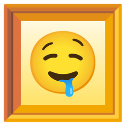 drooling face and framed picture