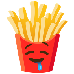 drooling face and french fries