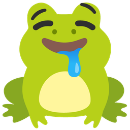 drooling face and frog