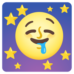 drooling face and full moon face