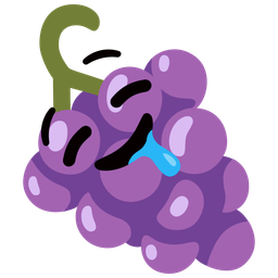 drooling face and grapes