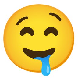Drooling face and Grinning face with smiling eyes