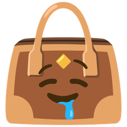 drooling face and handbag