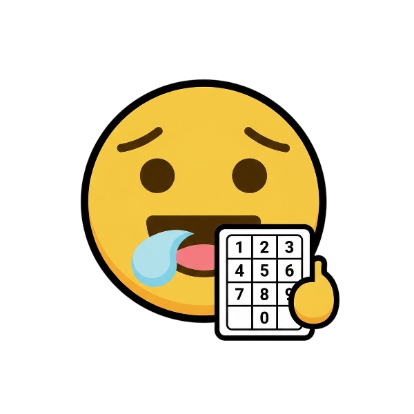 Drooling face and Input numbers