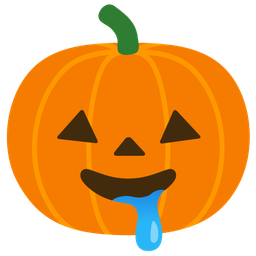 drooling face and jack-o-lantern