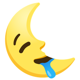 drooling face and last quarter moon face