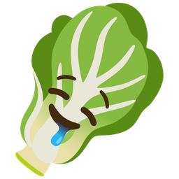 drooling face and leafy green