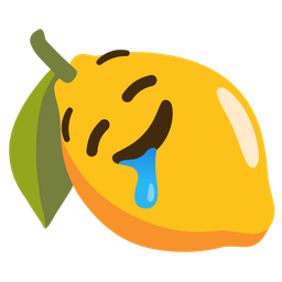 drooling face and lemon