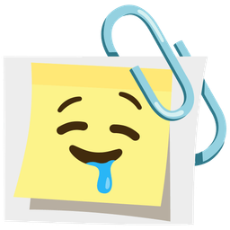 drooling face and linked paperclips