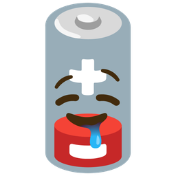 drooling face and low battery