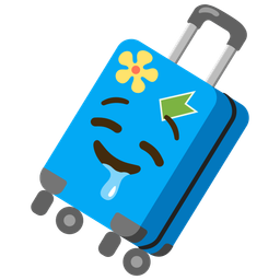 drooling face and luggage