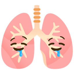 drooling face and lungs