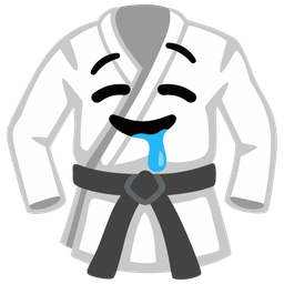 drooling face and martial arts uniform