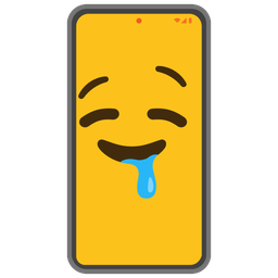drooling face and mobile phone