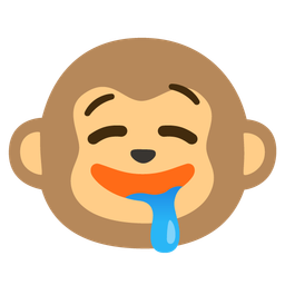 drooling face and monkey face
