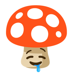 drooling face and mushroom