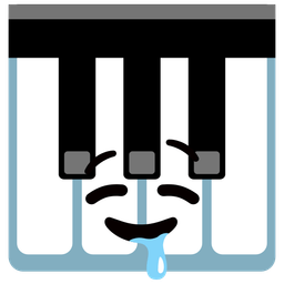 drooling face and musical keyboard