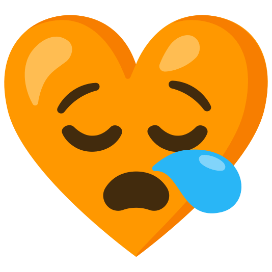 Drooling face and Orange heart