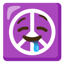 drooling face and peace symbol