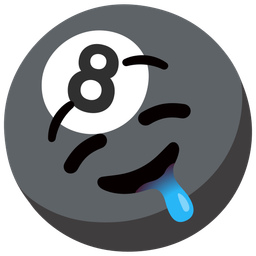drooling face and pool 8 ball