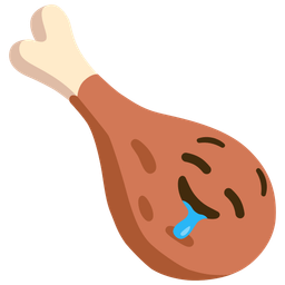 drooling face and poultry leg