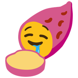 drooling face and roasted sweet potato