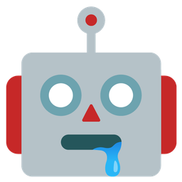drooling face and robot