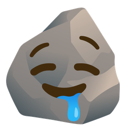 drooling face and rock