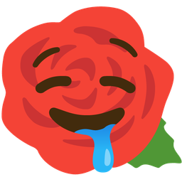 drooling face and rose
