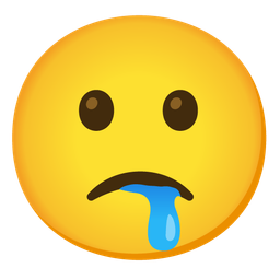drooling face and slightly frowning face