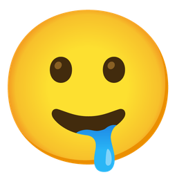 Drooling face and Slightly smiling face