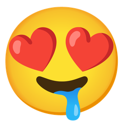 Drooling face and Smiling face with heart-eyes