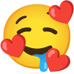 Drooling face and Smiling face with hearts