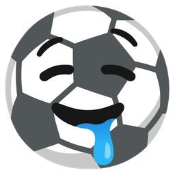 drooling face and soccer ball