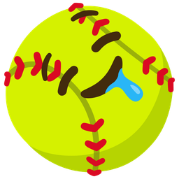 drooling face and softball