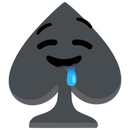 drooling face and spade suit