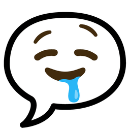 drooling face and speech balloon