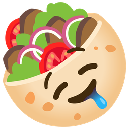 drooling face and stuffed flatbread