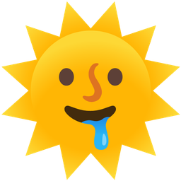 drooling face and sun with face