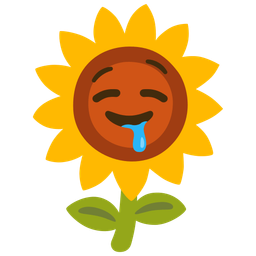 drooling face and sunflower