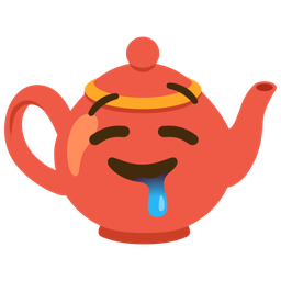 drooling face and teapot