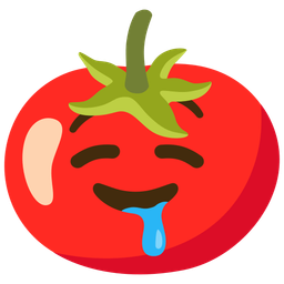 drooling face and tomato