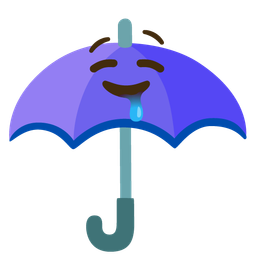 drooling face and umbrella