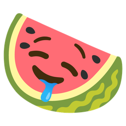 drooling face and watermelon